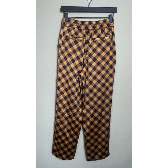 NEW Scotch & Soda Mid Rise Plaid Checkered Navy Gold Pants Womens Size XS Preppy - Picture 2 of 14